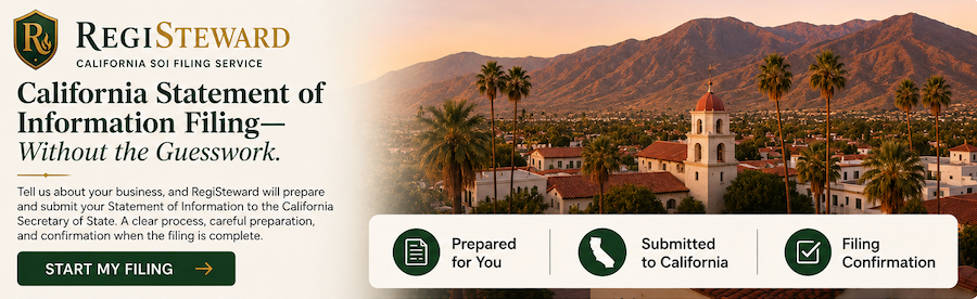 RegiSteward — file your California Statement of Information without the guesswork. Start your filing.